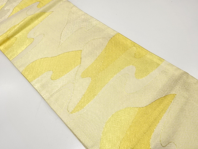 アンティーク　佐賀錦遠山に霞・古典柄模様織出し袋帯（材料）